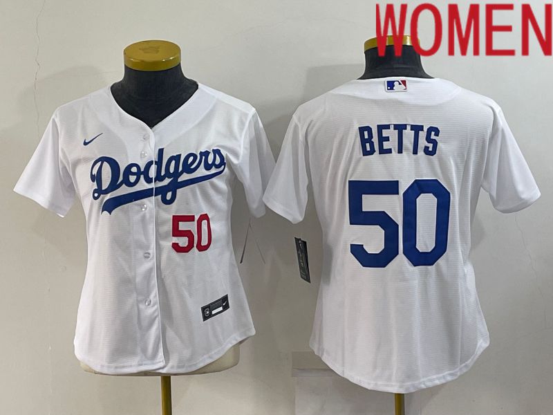 Women Los Angeles Dodgers #50 Betts White Game Nike 2022 MLB Jersey->pittsburgh steelers->NFL Jersey